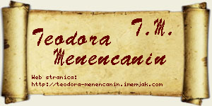 Teodora Menenćanin vizit kartica
